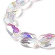 Hebras de perlas de vidrio transparente galvanizadas facetadas GLAA-G092-B03-5