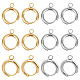 UNICRAFTALE 12pcs 2 Colors 15mm Diameter Real 24k Gold Plated 201 Stainless Steel Huggie Hoop Earring Findings with Loops Metal Leverback Round Ear Ring Clip Stud Earring Hook for Earring Making STAS-UN0043-24A-1