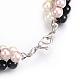 Round Glass Pearl Beaded Necklaces NJEW-K077-11A-3