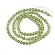 Chapelets de perles en péridot naturel, facette, ronde, 3.5~4mm, Trou: 0.9mm, Environ 100~101 pcs/chapelet, 15.1 pouce ~ 15.3 pouces (38.5~39 cm)
