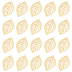 Unicraftale 30pcs 24mm encantos de hojas doradas 304 colgantes de acero inoxidable encantos de patrón de hoja 0.8mm colgantes de orificios pequeños para collares de diy accesorio para hacer joyas STAS-UN0007-05G-1