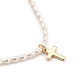 Cross Brass Pendant Necklaces NJEW-JN02972-02-2