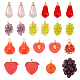 Nbeads 21pcs 11 estilos colgantes de frutas de imitación de resina RESI-NB0001-98-1