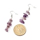 Natural Amethyst Chip Beads Dangle Earrings EJEW-JE04649-05-3
