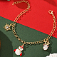 Рождественские браслеты с подвесками из латуни и кубическими циркониями LX6041-3