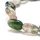 Natural Moss Agate Nuggets Beads Stretch Bracelet BJEW-JB07145-02-4