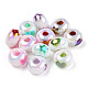 UV Plated Rainbow Acrylic Beads PACR-N015-04-3