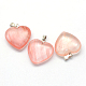 Corazón colgantes de cristal de cuarzo de la cereza X-G-Q438-09-2