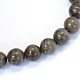 Naturel pierre de dentelle en bois noir rondes brins de perles X-G-E334-10mm-03-2