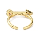 Heart Arrow Real 18K Gold Plated Cuff Rings for Girl Women Gift ZIRC-C021-04G-2