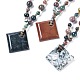 Natural Indian Agate Beaded Necklaces NJEW-L158-03-1