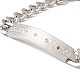 Rectangle 304 Stainless Steel Link Bracelet with Crystal Rhinestone for Men Women STAS-P304-13P-2