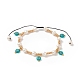 Semi di vetro e braccialetti di perle intrecciate di perle naturali BJEW-JB09208-4