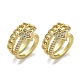 Латунные серьги-манжеты из прозрачного кубического циркония EJEW-F359-09G-01-2