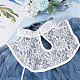 取り外し可能なポリエステル製の女性用付け襟  中空のネックライントリム  洋服縫製アップリケエッジ  DIYアクセサリー  ホワイト  275x300x9mm DIY-WH0430-118A-4