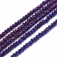 Electroplate Glass Beads Strands GLAA-F079-A-FP05-1