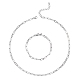 Ensembles de colliers et bracelets chaînes trombones en laiton SJEW-PH01378-06-1