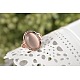 Real 18K Rose Gold Plated Eco-Friendly Oval Alloy Cat Eye Czech Rhinestone Wide Band Rings RJEW-AA00295-7#-RG-2