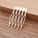 Accessoires de peigne de cheveux en fer, avec des boucles, or clair, 40x27x0.8mm