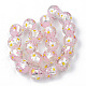 Chapelets de perles d'argent en verre de chalumeau manuelles FOIL-N028-001-2