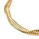 304 женское плетеное ожерелье из кубинских звеньев из нержавеющей стали NJEW-P271-04G-2