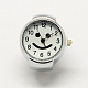 アイアン製ストレッチリングクォーツ時計  ホワイト  18mm  ダイヤル時計：直径22mm  ウオッチフェス：18mm RJEW-R119-11B-1