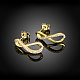 Infinity Brass Cubic Zirconia Stud Earrings EJEW-BB15200-A-3