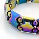 Electroplated Magnetic Hematite Stretch Bracelets for Valentine's Day Gift BJEW-M066-07-2
