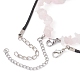 2 Uds. Conjunto de collares con colgante de sol de aleación y bala de cuarzo rosa natural de 2 estilos NJEW-JN04514-04-5