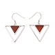 Natural Carnelian Triangle Dangle Earrings EJEW-Z024-10B-P-1