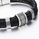 Braided Leather Cord Bracelets BJEW-K166-06P-3