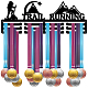 CREATCABIN Trail Running Medal Hanger Display Sports Medal Holder Iron Competition Wall Hanging Rack Frame Hook Ribbon Display Run for Runner Athlete Gift Over 60+ Medals 15.7 x 5.9 Inch ODIS-WH0021-143-2