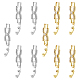Dicosmétique 10 pièces 2 couleurs nœud papillon strass fermoir d'extension déployable platine or cz fermoir déployant fermoirs de bracelet de montre fermoirs de bracelet de montre en zircone cubique fermoirs de bracelets pour la fabrication de bijoux ZIRC-DC0001-09-1