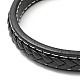 Bracelet cordon plat tressé en cuir de vachette avec 304 fermoirs aimantés en acier inoxydable BJEW-H552-01P-01-4