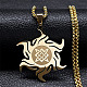 304 Halskette mit Sonnenanhänger aus Edelstahl mit Knoten NJEW-P293-07G-1