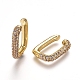 Brass Micro Pave Cubic Zirconia Cuff Earrings EJEW-L234-55A-G-1