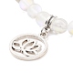 Synthetic Moonstone & Mixed Gemstone Stretch Bracelet with Alloy Lotus Charms BJEW-TA00134-02-4