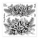 Globleland 冬植物背景クリアスタンプ diy スクラップブッキング用クリスマスポインセチア背景シリコーンクリアスタンプシール 15x15 センチメートル透明スタンプカード作成ジャーナル家の装飾 DIY-WH0372-0014-8