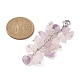 Decorazioni pendenti con perline di quarzo rosa naturale e ametista HJEW-JM01234-01-2