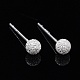 Textured 925 Sterling Silver Ball Stud Earrings EJEW-L202-004A-4