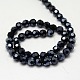 Full Plated Faceted(32 Facets) Round Electroplate Glass Strand Beads X-EGLA-J042-4mm-F01-2