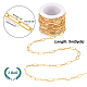 AHANDMAKER 16.4 Ft 18K Gold Plated Stainless Steel Chains Flat Paperclip Link Chains CHS-WH0001-06-2