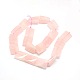 Natural Twist Rectangle Rose Quartz Beads Strands G-L255-09-2
