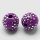 Plating Acrylic Beads PACR-S189-8mm-03-1