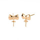 Brass Stud Earring Findings KK-S364-044-2