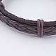 Bracelets réglables unisexe en corde de peau de vache BJEW-F300-07B-2
