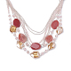 Glass Bib Statement Necklaces with Gemstone Beads NJEW-S413-07-2