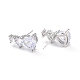 Heart Clear Cubic Zirconia Stud Earrings for Her EJEW-C002-12P-RS-2