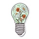 Glühbirne mit Blumenmuster selbstklebende Bildaufkleber DIY-P069-01-5