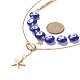 2 pièces 2 coquille en laiton de style avec pendentif étoile colliers lariat ensemble NJEW-JN04208-2